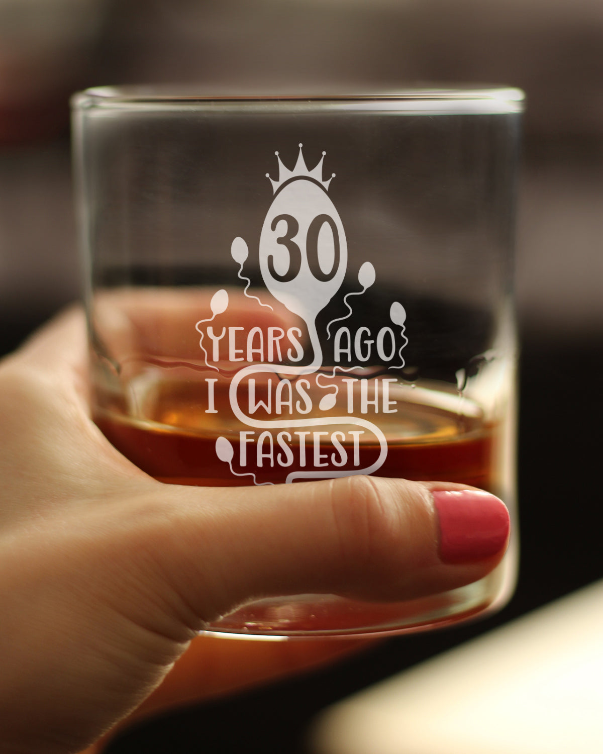 30 Years Ago I Was the Fastest - Whiskey Rocks Glass Gift - Funny 30th Birthday Gifts for Women and Men Turning 30 - 10.25 oz Glasses