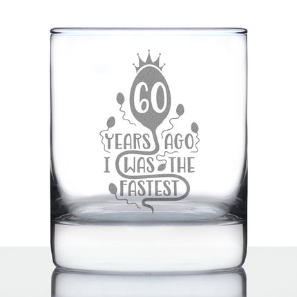 60 Years Ago I Was the Fastest - Whiskey Rocks Glass Gift - Funny 60th Birthday Gifts for Women and Men Turning 60 - 10.25 oz Glasses