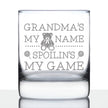 Grandma's My Name, Spoilin's My Game Rocks Glass - Funny Gifts for Grandma - 10.25 Oz Glasses
