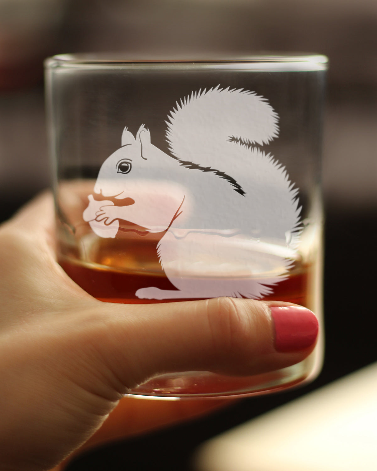 Squirrel Rocks Glass - Squirrel Gifts and Decor with Squirrels - 10.25 Oz Glasses