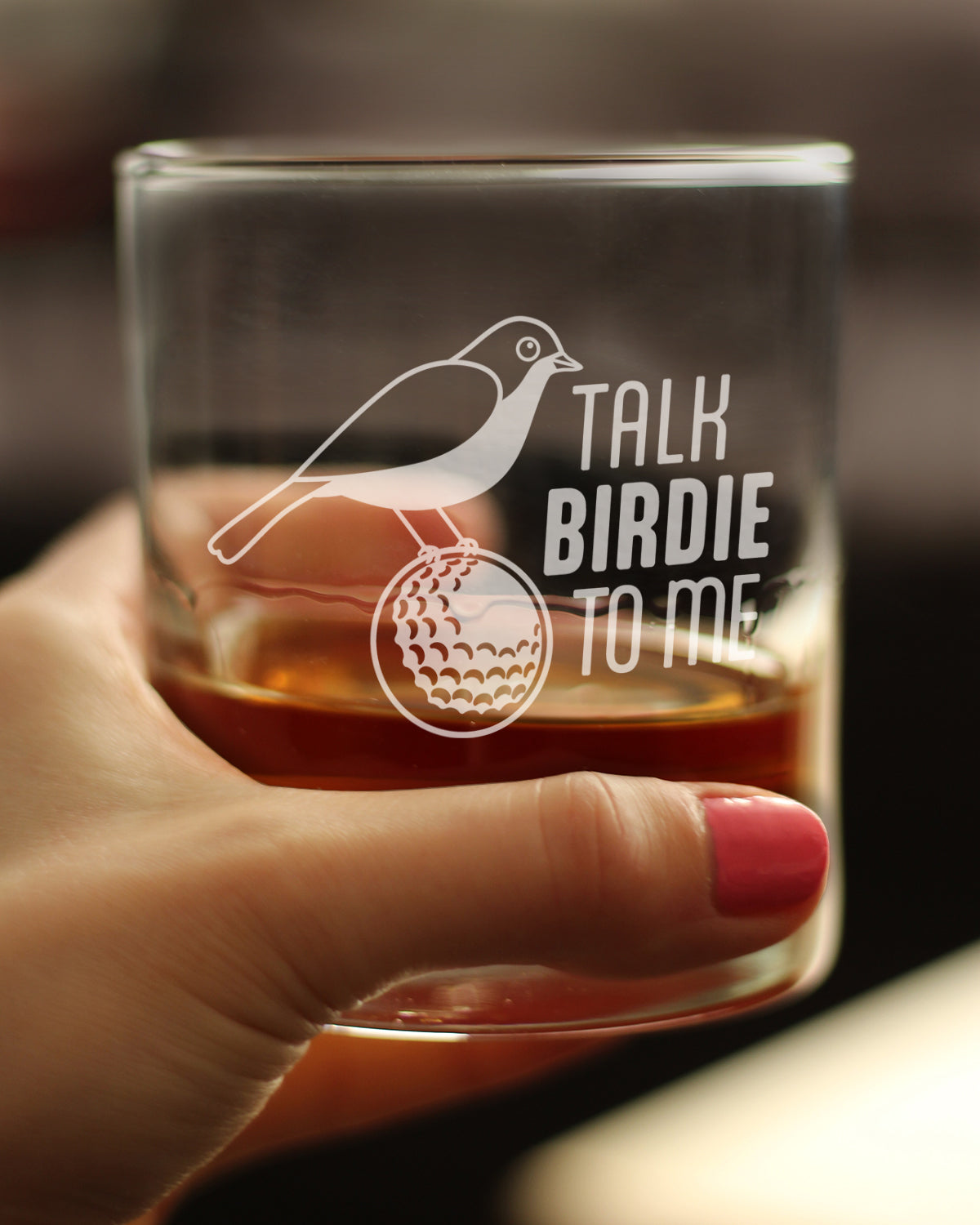 Funny Golf Gifts Engraved Rocks Glass Gifts Talk Birdie to Me Weighted Whiskey Glasses - 10.25 oz