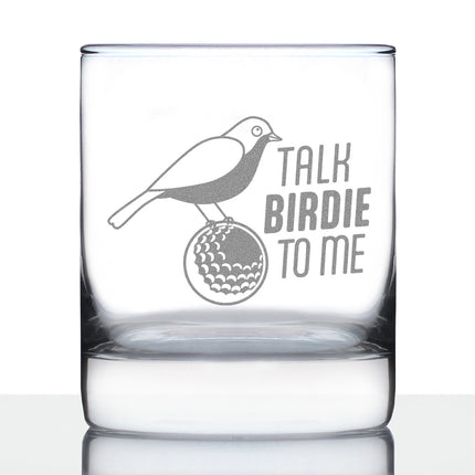 Funny Golf Gifts Engraved Rocks Glass Gifts Talk Birdie to Me Weighted Whiskey Glasses - 10.25 oz