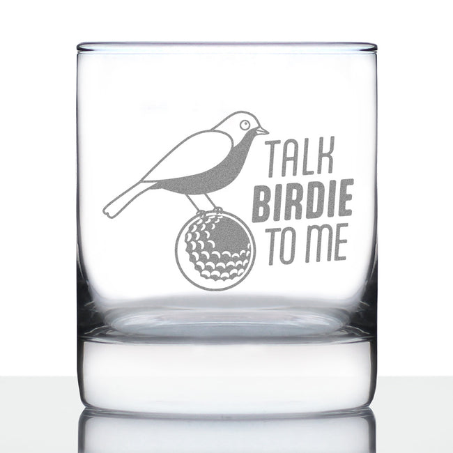 Funny Golf Gifts Engraved Rocks Glass Gifts Talk Birdie to Me Weighted Whiskey Glasses - 10.25 oz