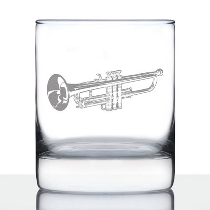 Trumpet Rocks Glass - Music Gifts for Trumpet Players, Teachers and Musical Accessories for Musicians that Play Trumpets - 10.25 Oz Glasses