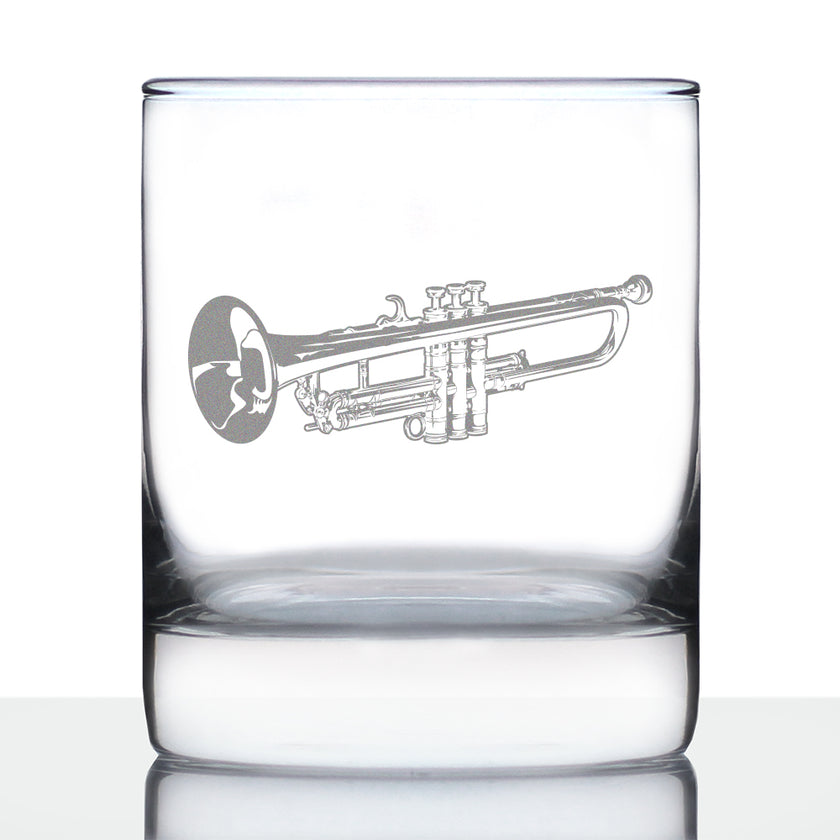 Trumpet Rocks Glass - Music Gifts for Trumpet Players, Teachers and Musical Accessories for Musicians that Play Trumpets - 10.25 Oz Glasses