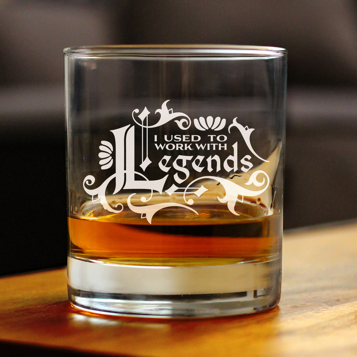 Used to Work with Legends - Whiskey Rocks Glass - Funny Farewell Gifts for Coworkers Leaving or Retirement - 10.25 oz Glasses