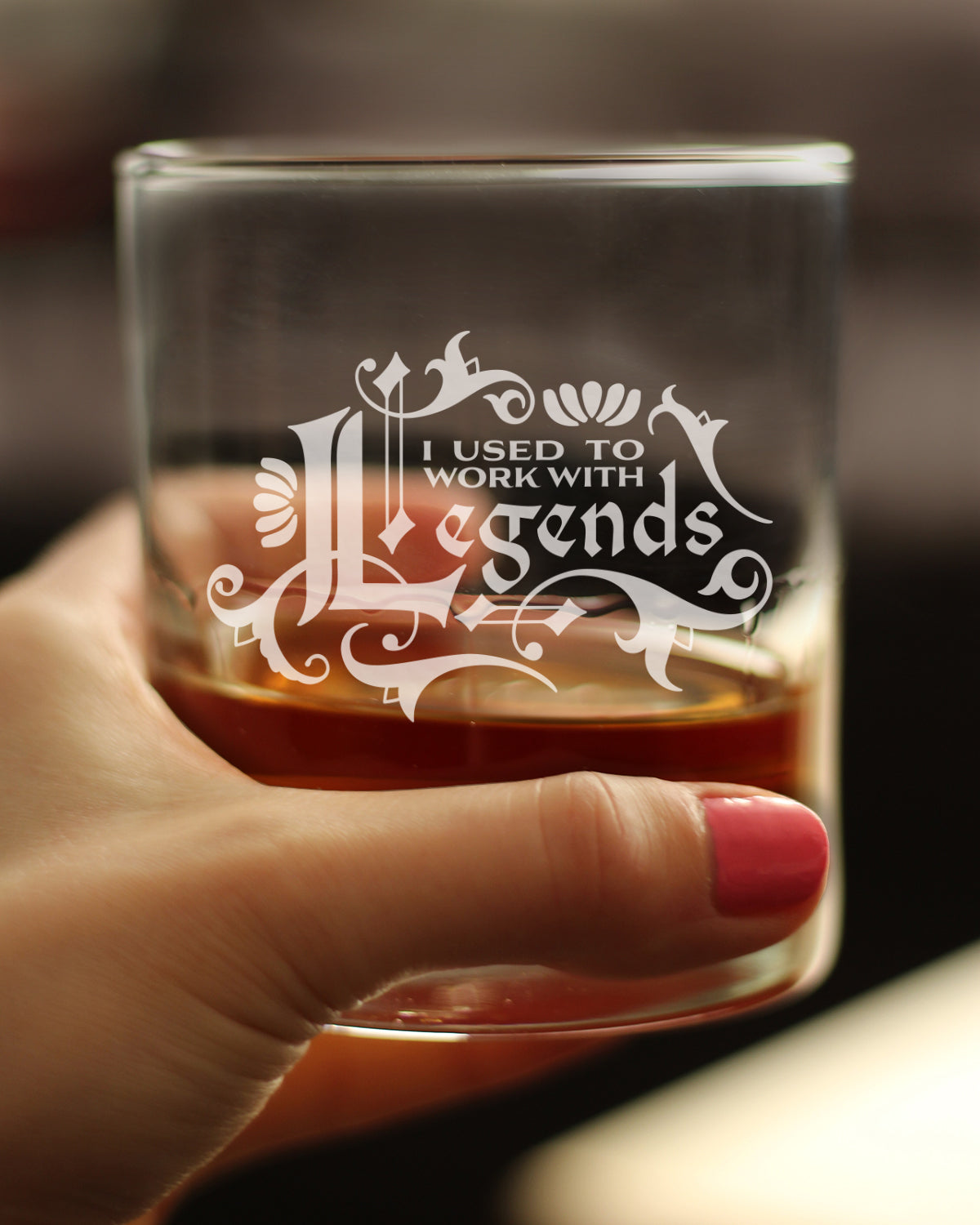 Used to Work with Legends - Whiskey Rocks Glass - Funny Farewell Gifts for Coworkers Leaving or Retirement - 10.25 oz Glasses