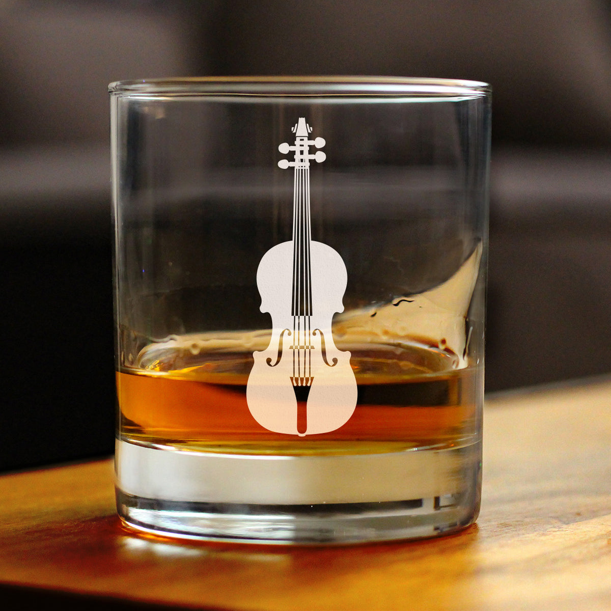 Violin - Whiskey Rocks Glass - Orchestra Gifts for Violinists - 10.25 oz Glasses