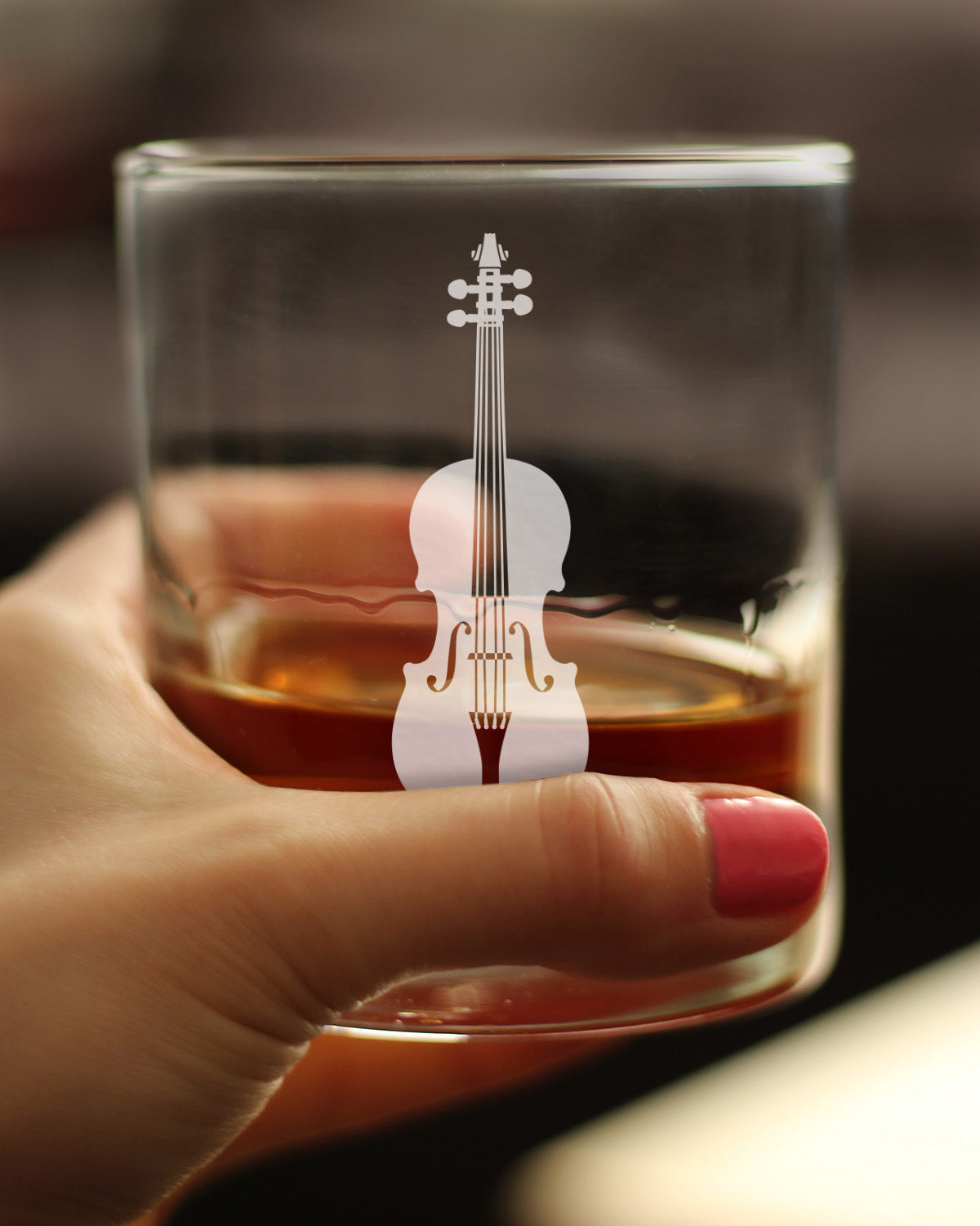 Violin - Whiskey Rocks Glass - Orchestra Gifts for Violinists - 10.25 oz Glasses