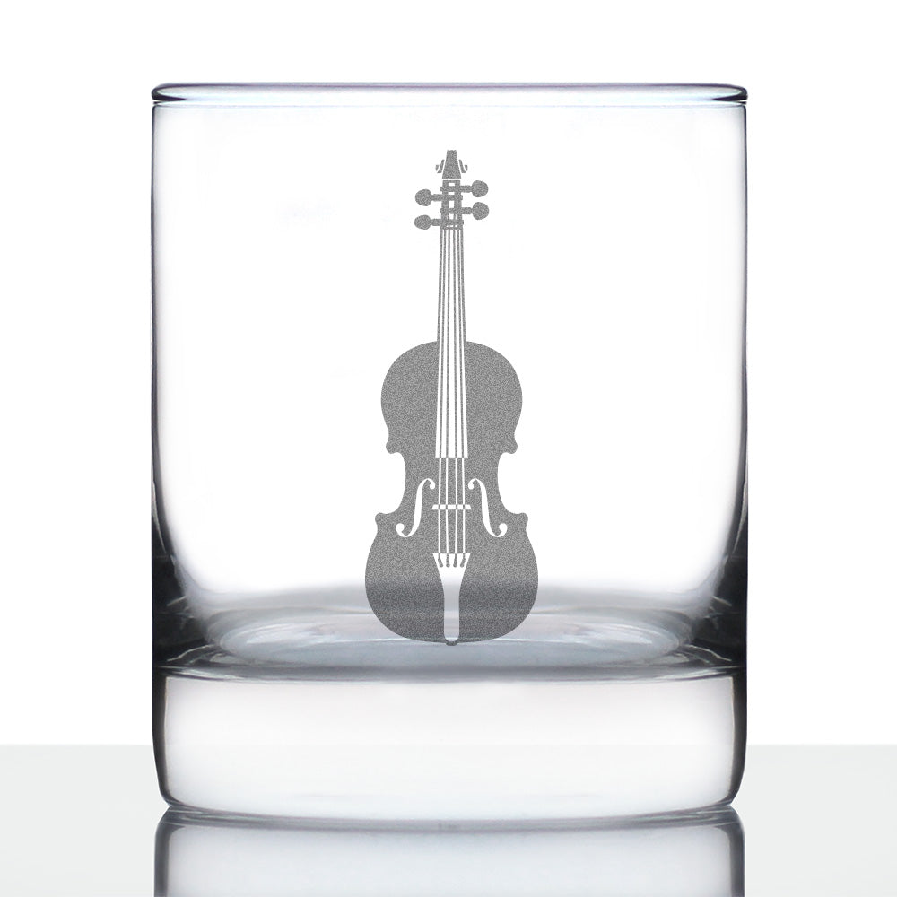 Violin - Whiskey Rocks Glass - Orchestra Gifts for Violinists - 10.25 oz Glasses