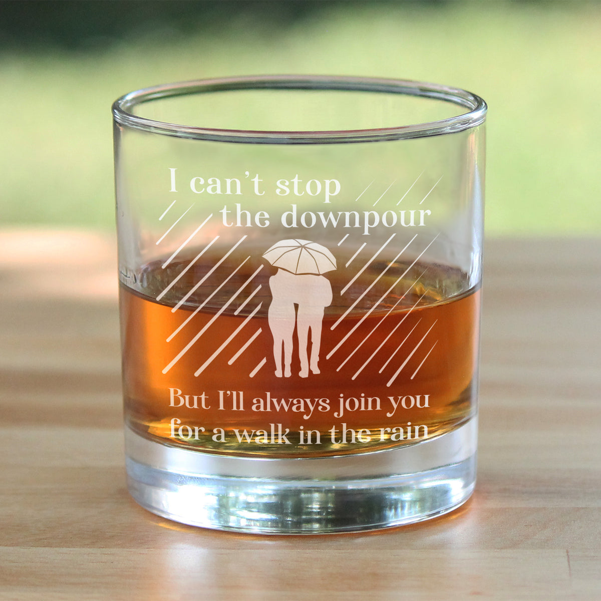 Walk in the Rain - Whiskey Rocks Glass Gift - Sympathy Gifts for Comfort and Encouragement - 10.25 oz Glasses