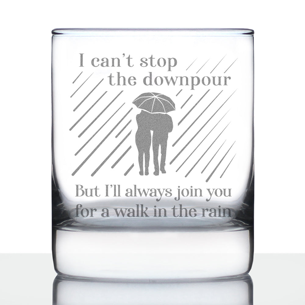 Walk in the Rain - Whiskey Rocks Glass Gift - Sympathy Gifts for Comfort and Encouragement - 10.25 oz Glasses