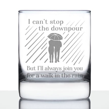Walk in the Rain - Whiskey Rocks Glass Gift - Sympathy Gifts for Comfort and Encouragement - 10.25 oz Glasses