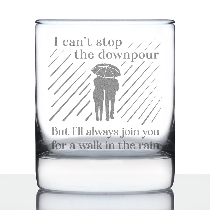 Walk in the Rain - Whiskey Rocks Glass Gift - Sympathy Gifts for Comfort and Encouragement - 10.25 oz Glasses