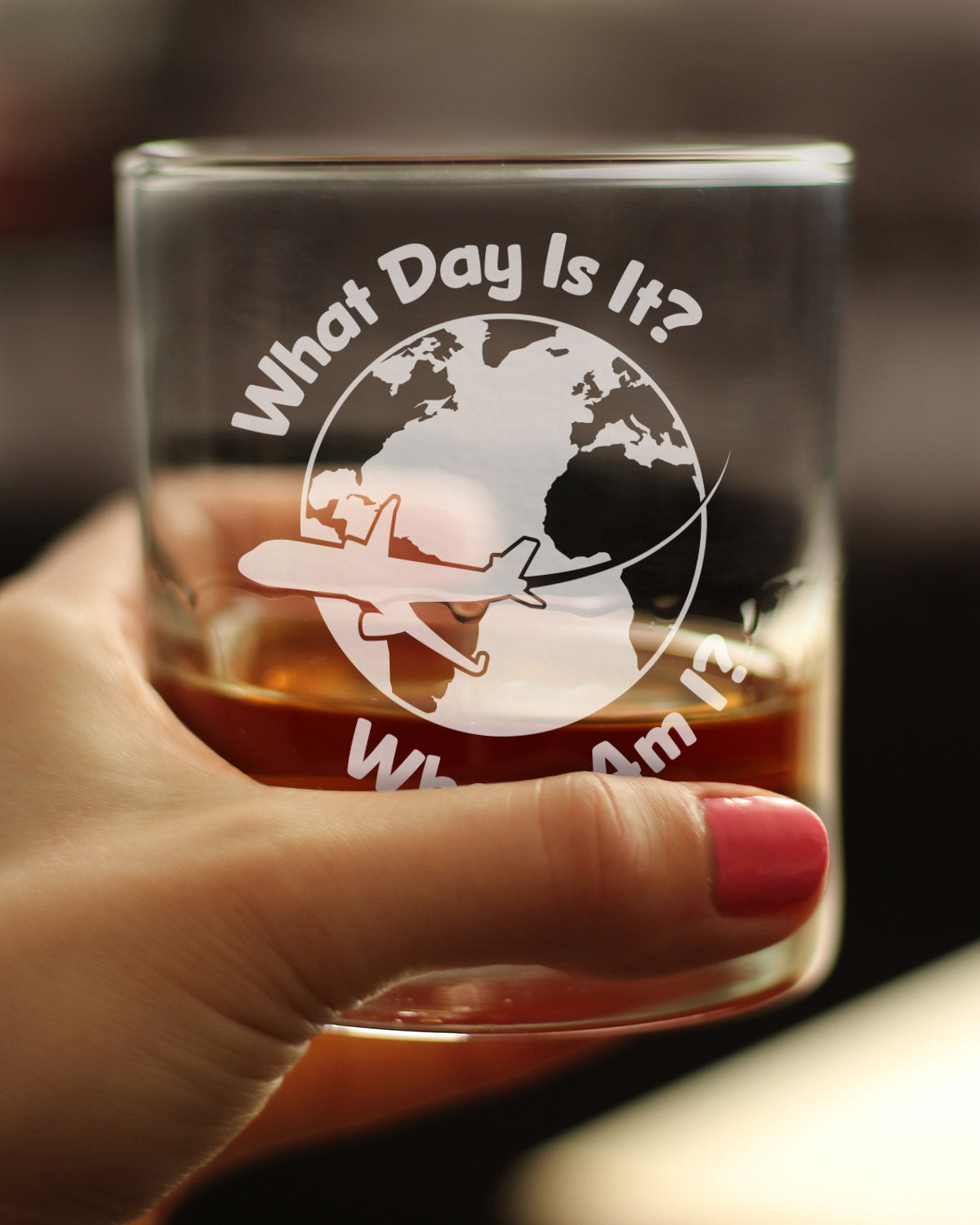 What Day Is It - Whiskey Rocks Glass - Funny Flight Attendant Gifts for Flight Attendants &amp; Pilots - 10.25 oz Glasses