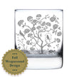 Chinoiserie Mural Pattern Engraved Rocks Glass - Full Wrap - Multi-Layer Engraved Whiskey Glasses - 10.25 oz