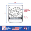 Chinoiserie Mural Pattern Engraved Rocks Glass - Full Wrap - Multi-Layer Engraved Whiskey Glasses - 10.25 oz