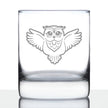 Cute Owl Rocks Glass - Fun Owl Decor and Gifts for Women and Men - 10.25 Oz Glasses