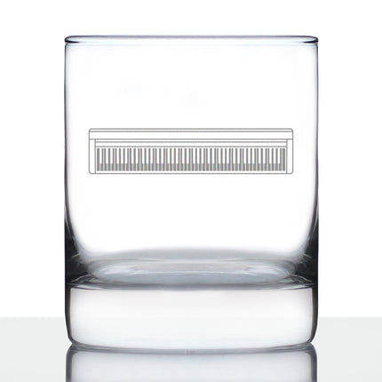 Piano Keyboard Rocks Glass - Music Gifts for Musicians, Teachers and Musical Accessories for Women and Men that Play Keys - 10.25 Oz Glasses