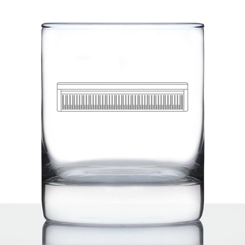 Piano Keyboard Rocks Glass - Music Gifts for Musicians, Teachers and Musical Accessories for Women and Men that Play Keys - 10.25 Oz Glasses