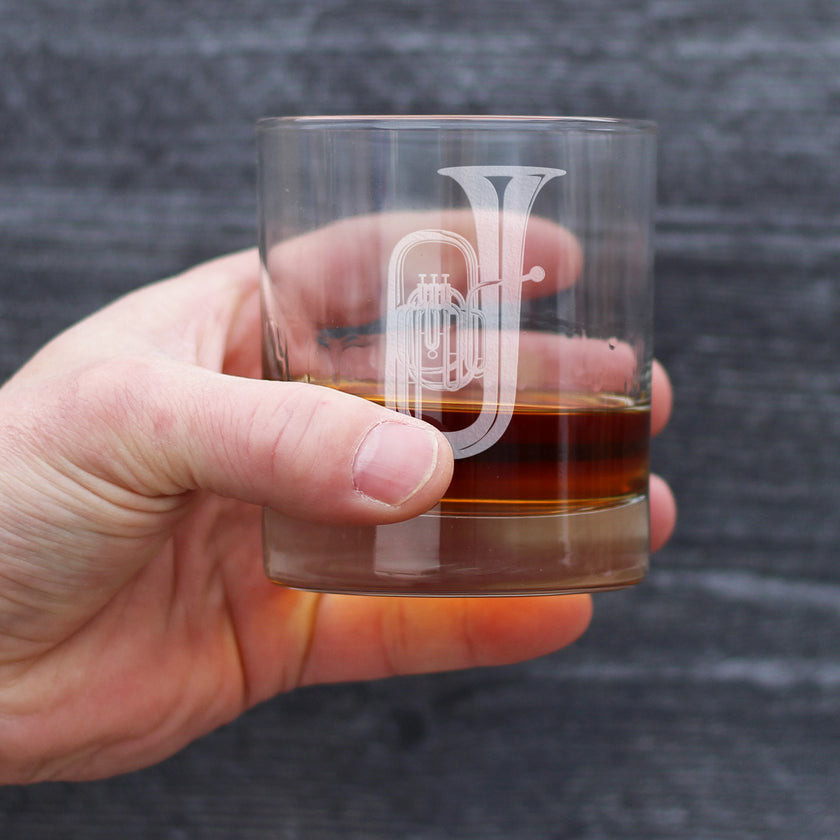 Tuba Rocks Glass - Fun Tuba Gifts for Tuba Players in Band and Orchestra - 10.25 Oz Glasses