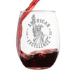 America 250 American Excellence Engraved Stemless Wine Glass America250 Official for 250th Anniversary of the USA Wine Glasses - 15 oz