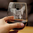 America 250 Bald Eagle Engraved Stemless Wine Glass America250 Official for 250th Anniversary of the USA Wine Glasses - 15 oz