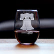 America 250 Liberty Bell Engraved Stemless Wine Glass America250 Official for 250th Anniversary of the USA Wine Glasses - 15 oz
