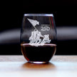 American 250 Raising the Flag on Iwo Jima Engraved Stemless Wine Glass America250 Official for 250th Anniversary of the USA Wine Glasses - 15 oz