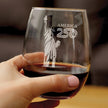 America 250 Statue of Liberty Engraved Stemless Wine Glass America250 Official for 250th Anniversary of the USA Wine Glasses - 15 oz