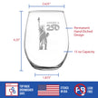 America 250 Statue of Liberty Engraved Stemless Wine Glass America250 Official for 250th Anniversary of the USA Wine Glasses - 15 oz
