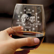 America 250 Washington Lincoln Engraved Stemless Wine Glass America250 Official for 250th Anniversary of the USA Wine Glasses - 15 oz