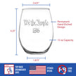 America 250 We the People Engraved Stemless Wine Glass America250 Official for 250th Anniversary of the USA Wine Glasses - 15 oz