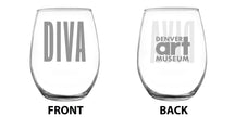 Denver Art Museum - DIVA Logo & DAM Logo - Made in USA Wine Glasses - 15 oz