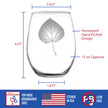 Aspen Leaf Engraved Stemless Wine Glass - Multi-Layer Engraving - 17 oz & 15 oz