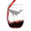 Whale Engraved Stemless Wine Glass - Multi-Layer Engraving - 17 oz & 15 oz