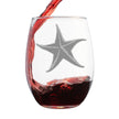 Starfish Engraved Stemless Wine Glass - Multi-Layer Engraving - 17 oz & 15 oz