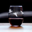 Flying Ducks Engraved Stemless Wine Glass - Full Wrap - Multi-Layer Engraving - 17 oz & 15 oz