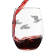 Flying Ducks Engraved Stemless Wine Glass - Full Wrap - Multi-Layer Engraving - 17 oz & 15 oz