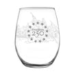 Freedom 250 Washington Crossing the Delaware Engraved Stemless Wine Glass - 15 oz Official USA 250th Anniversary Merch