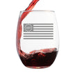 Freedom 250 Flag Logo Engraved Stemless Wine Glass - 15 oz Official USA 250th Anniversary Merch