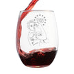 Freedom 250 Rosie the Riveter Engraved Stemless Wine Glass - 15 oz Official USA 250th Anniversary Merch