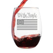 Freedom 250 We the People Engraved Stemless Wine Glass - 15 oz Official USA 250th Anniversary Merch