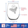 Freedom 250 Bald Eagle Engraved Stemless Wine Glass - 15 oz Official USA 250th Anniversary Merch