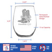 Freedom 250 Cowgirl Boots Engraved Stemless Wine Glass - 15 oz Official USA 250th Anniversary Merch