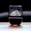 Freedom 250 Homestead Barn Engraved Stemless Wine Glass - 15 oz Official USA 250th Anniversary Merch