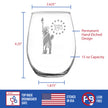 Freedom 250 Statue of Liberty Engraved Stemless Wine Glass - 15 oz Official USA 250th Anniversary Merch