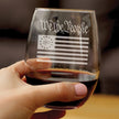 Freedom 250 We the People Engraved Stemless Wine Glass - 15 oz Official USA 250th Anniversary Merch