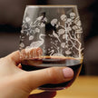 Chinoiserie Mural Pattern Engraved Stemless Wine Glass - Full Wrap - Multi-Layer Engraving - 17 oz & 15 oz