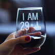 29 + 1 Middle Finger - 30th Birthday Stemless Wine Glass for Women & Men - Cute Funny Wine Gift Idea - Unique Personalized Bday Glasses for Best Friend Turning 30 - Drinking Party Decoration